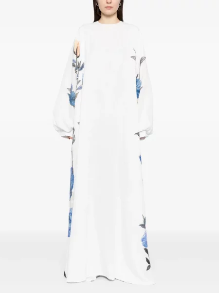 Rochie Saiid Kobeisy cu model floral alb