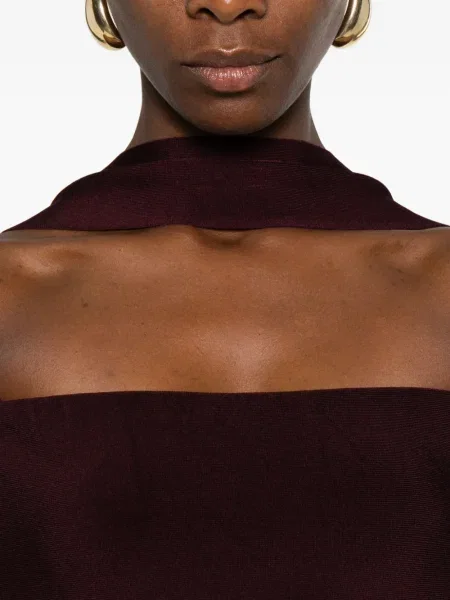 Rochie Roland Mouret cu volane de costum roșu