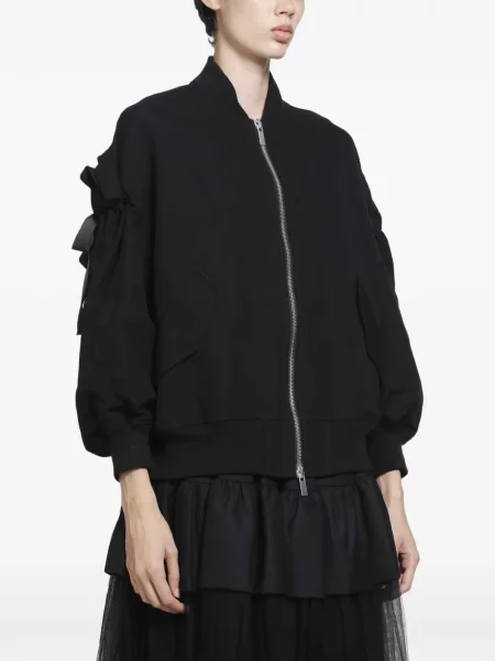 Geacă bomber Noir Kei Ninomiya cu funde negru