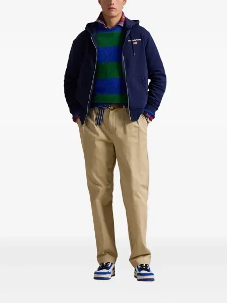 Căciulă Polo Ralph Lauren de catifea cord cu dungi de costum alb