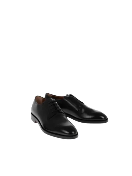 Derby Zegna skórzany czarny