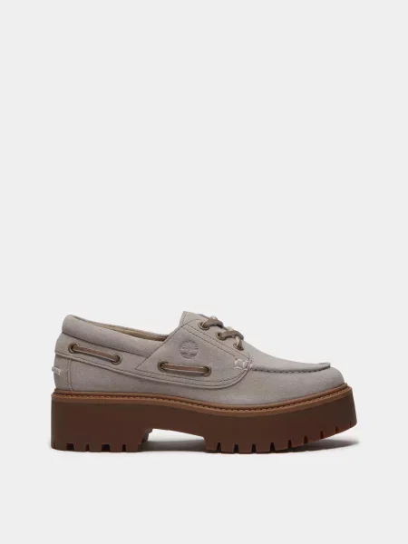 Кожаные мокасины Timberland в уличном стиле с камнями фиолетовые