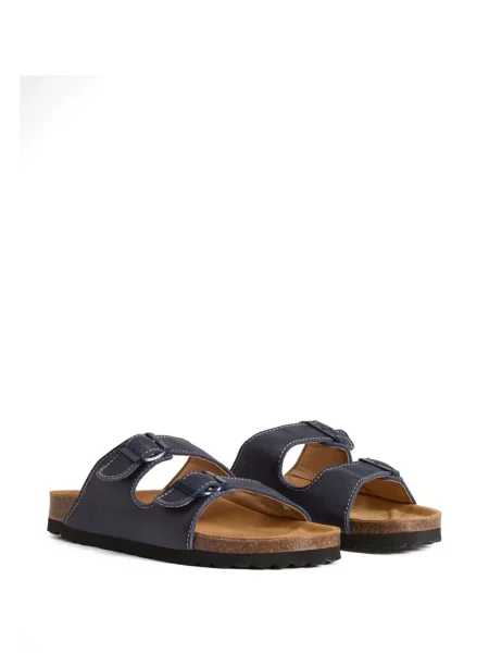 Sandale Woolrich din piele cu cataramă albastru