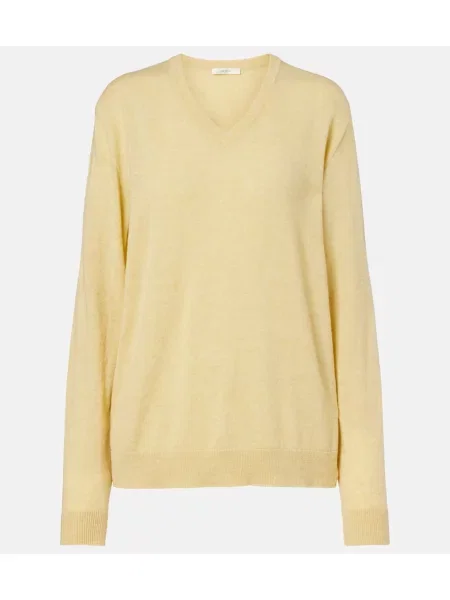 Top The Row din cașmir galben
