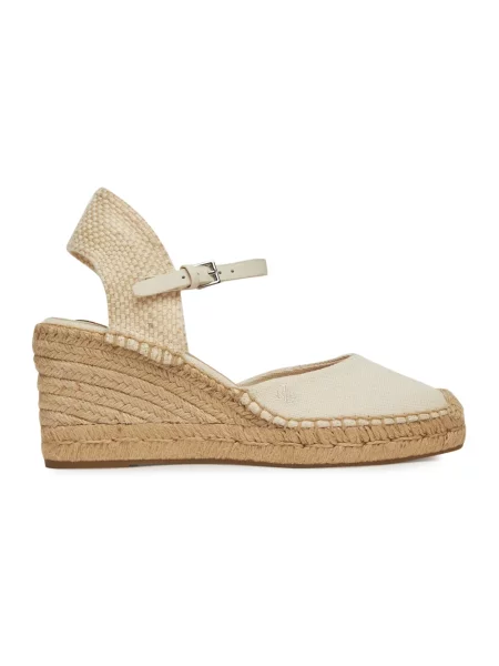 Espadryle Lauren Ralph Lauren na koturnie płócienne białe