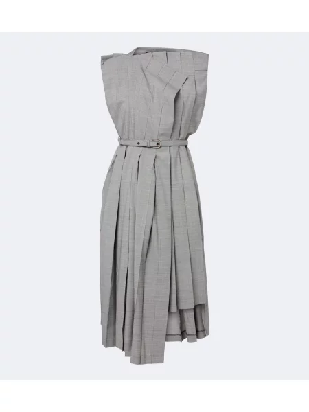 Rochie midi Junya Watanabe cu model pepito asimetrică negru