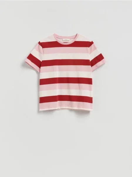 Reserved Tricou din în dungi roșu