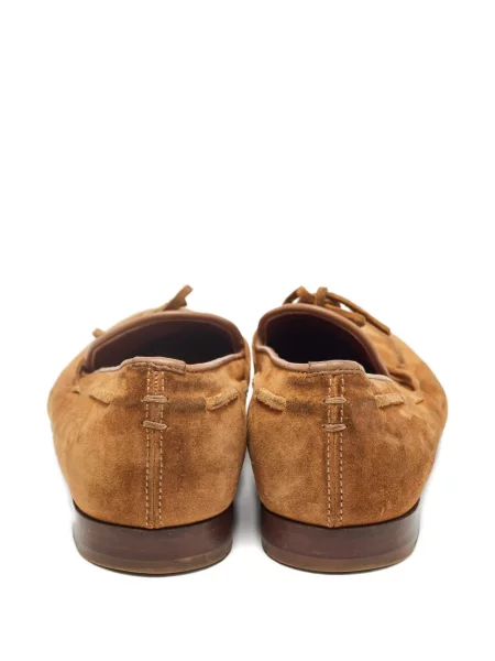 Pantofi loafer Sergio Rossi cu funde din piele de căprioară maro