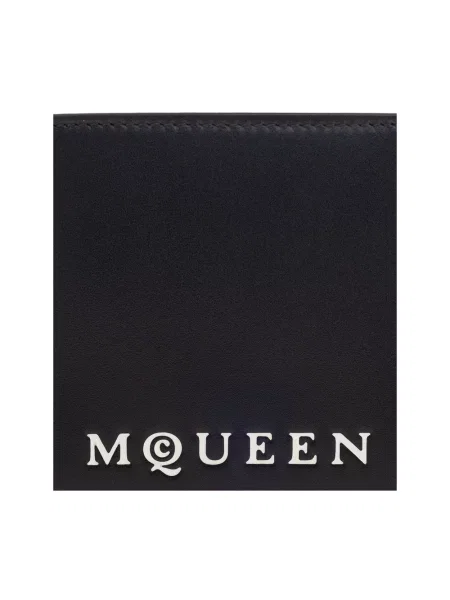 Portfel Alexander Mcqueen skórzany czarny