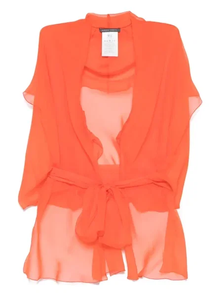 Geacă Alberta Ferretti de mătase portocaliu