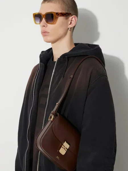 Usnjena torbica A.P.C. Sac Grace Small rjava