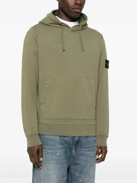 Суичър с качулка Stone Island с качулка камъни зелено