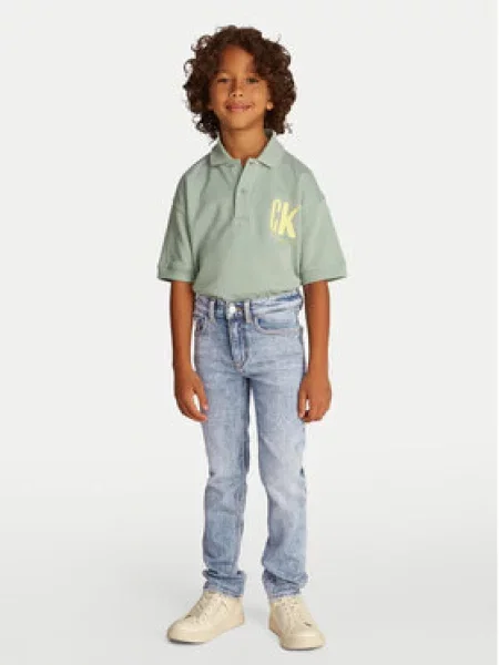 Dětské kalhoty Calvin Klein Jeans modré