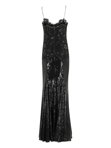 Rochie maxi Nissa din dantelă de costum negru