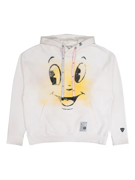 Hanorac cu glugă Maison Mihara Yasuhiro zdrențuiți alb