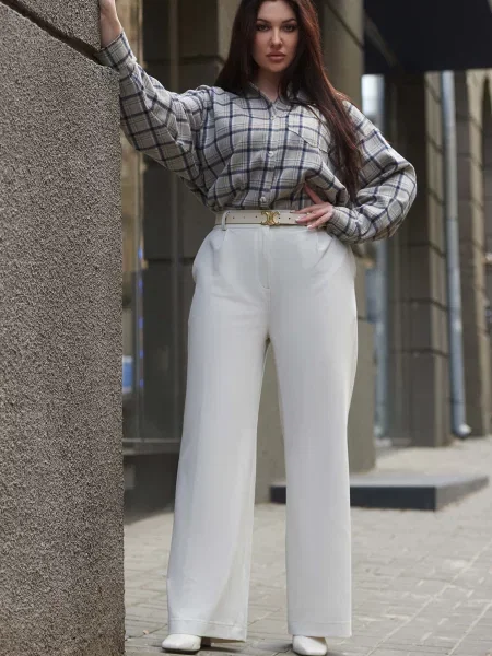 Штани повсякденні Jadone Fashion Bryuky_Temis_bilN віскоза/поліестер білий
