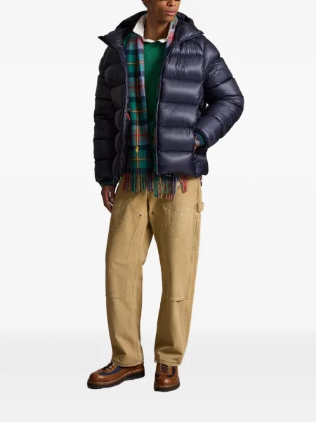 Mănuși Polo Ralph Lauren din piele de căprioară cu șireturi cu vârf închis albastru