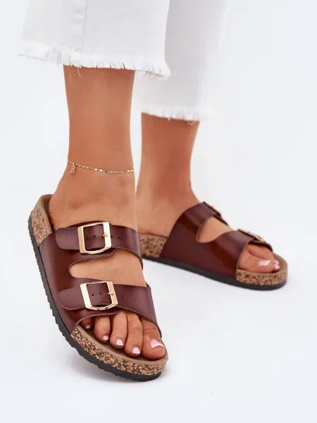 Usnjene copati Evento rjava