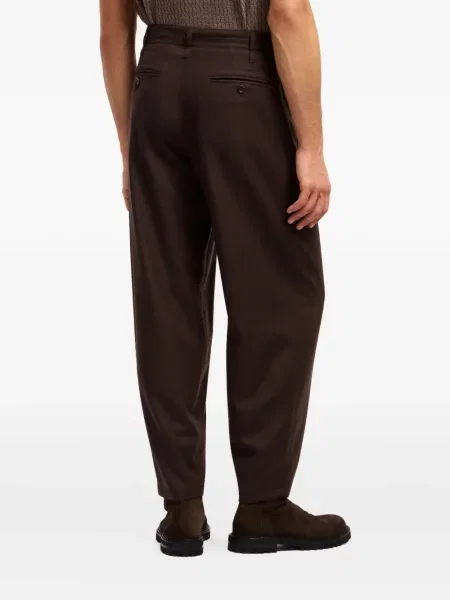 Pantaloni Giorgio Armani de lână plisate maro