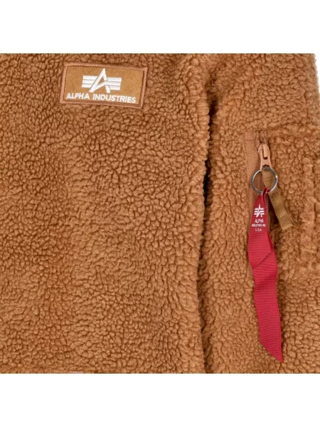 Bluza z kapturem Alpha Industries typu teddy brązowa