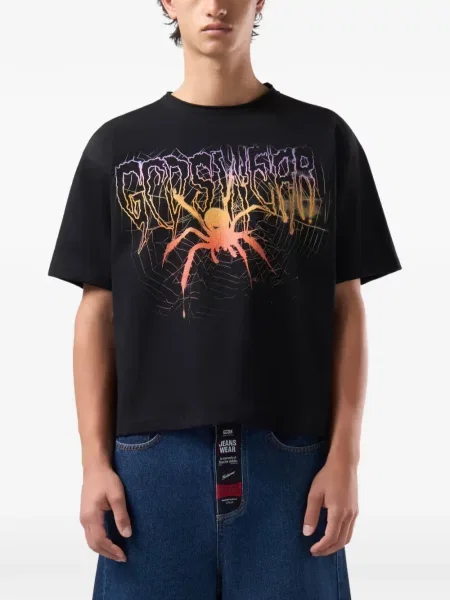 Decupat tricou Gcds cu imagine negru