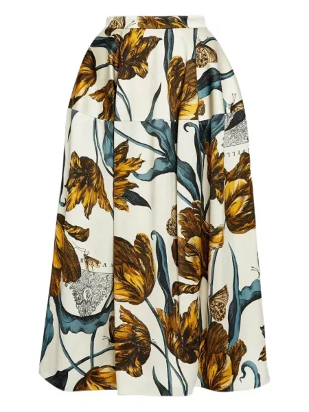 Fustă midi Erdem cu model floral cu imagine până la genunchi