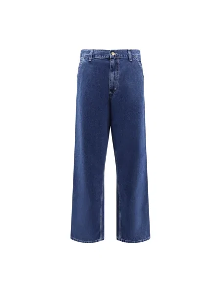 Jeansy straight leg Carhartt Wip niebieskie