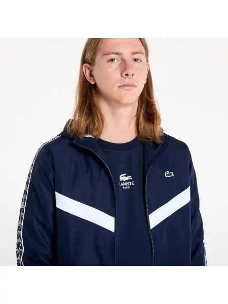 Kurtka Lacoste navy blue/white biała