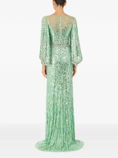 Κοστούμι μάξι φόρεμα μάξι φόρεμα Jenny Packham με παγιέτες πράσινο