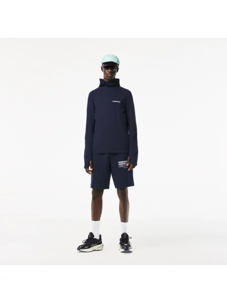 Lacoste Kardigan Z Bawełny Flanelowej W Kratę Z Dekoltem W Serek niebieski