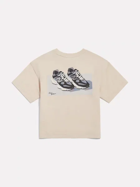 New Balance majica za djecu od pamuka bež