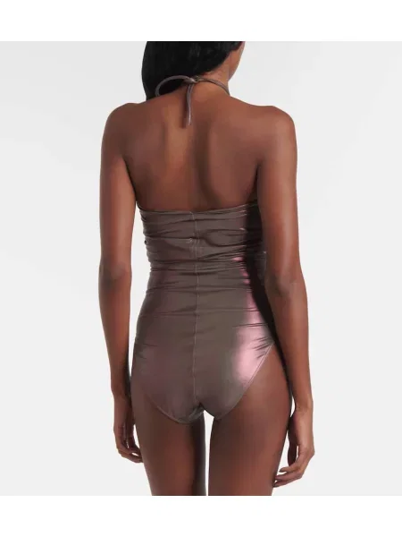 Costum de baie Rick Owens cu gât halter maro