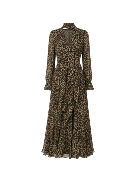 Rochie mini Toccin cu imagine cu model leopard maro