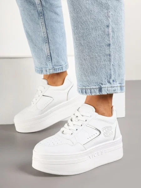 Sneakers Nelanil cu argintiu alb
