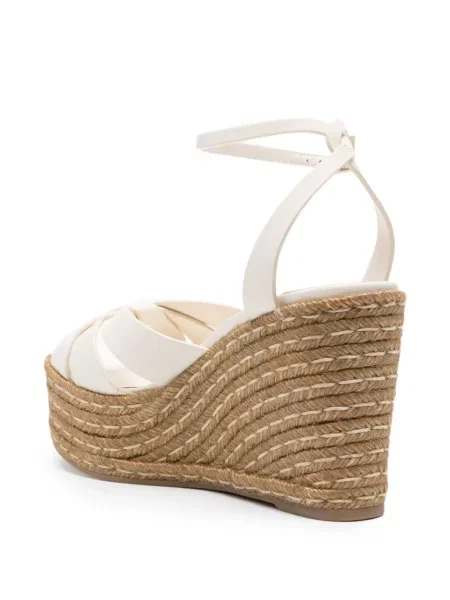 Bőr éksarkú espadrilles Jimmy Choo fehér