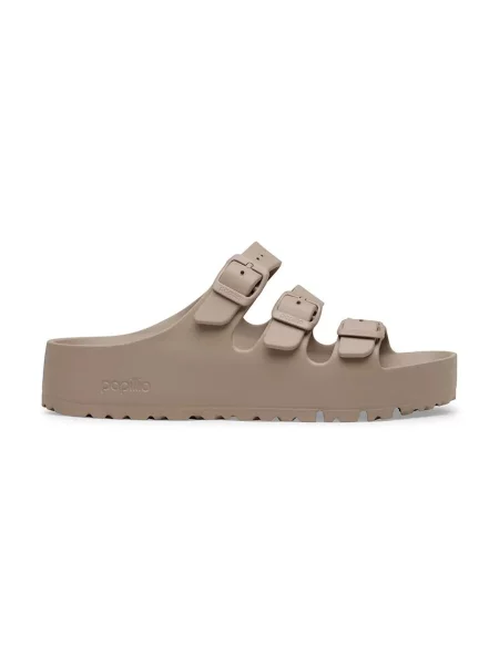 Klapki Birkenstock na platformie szare