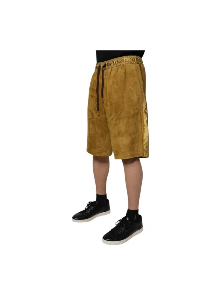Bermudy Dolce And Gabbana zamszowe brązowe