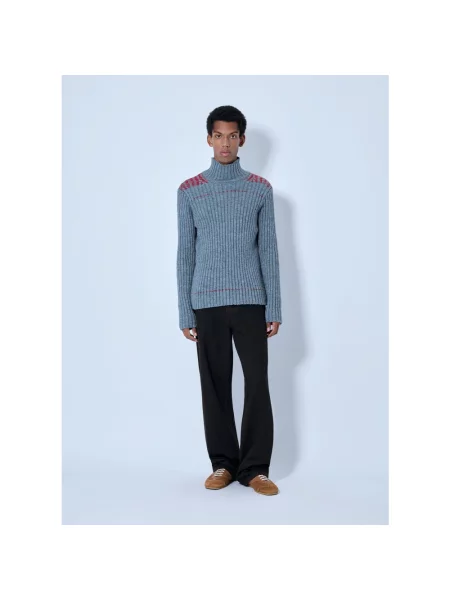 Sweter z golfem Dries Van Noten wełniany szary