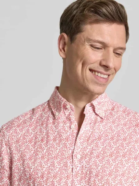 Koszula lniana o kroju slim fit z czystego lnu Christian Berg Men