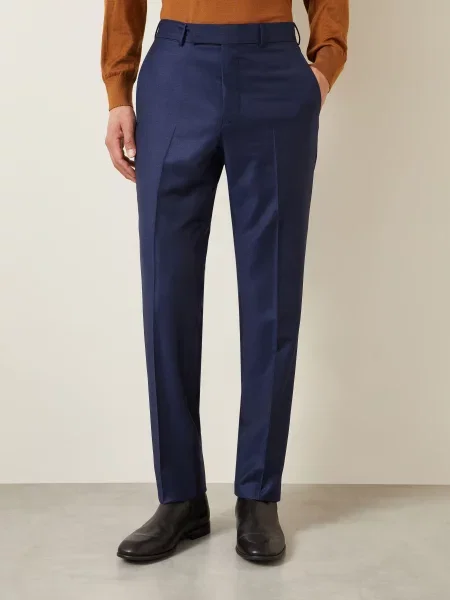 Zegna Kalhoty Trofeo Slim Fit Z Merino Vlny tmavě modrá
