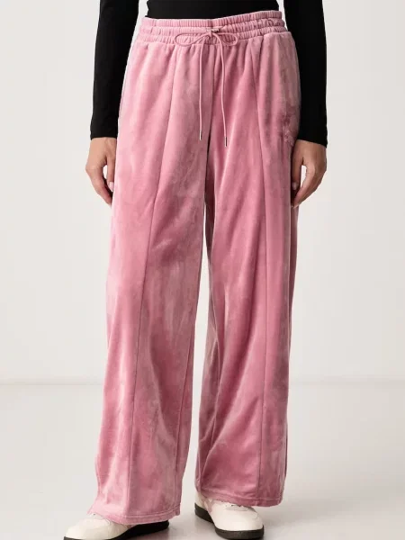 Puma pantaloni de trening pentru femei din velur Essentials Elevated roz