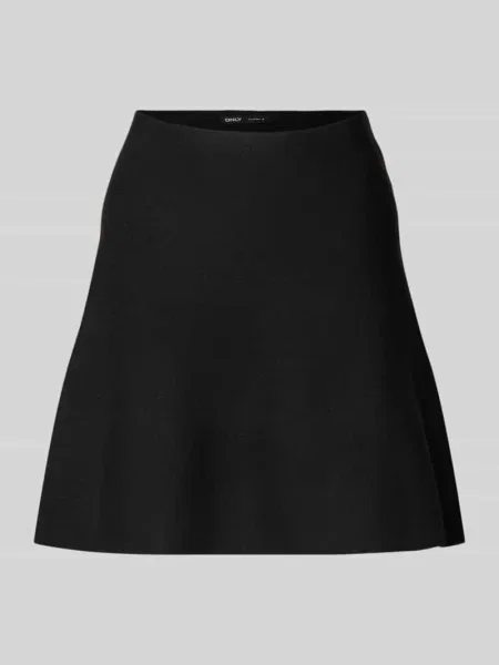 Spódnica mini o rozkloszowanym kroju z efektem prążkowania model ‘COCO’ Only czarna