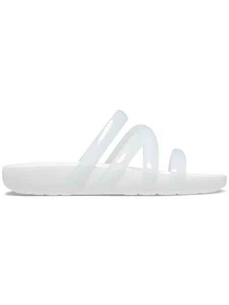 Klapki Dla Dorosłych Crocs Splash Glossy Strappy Sandal białe