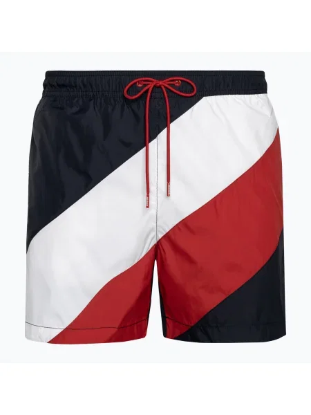 Olcsóbban. Férfi úszónadrág Tommy Hilfiger Medium Drawstring Diag desert sky. Méret: XXL kék