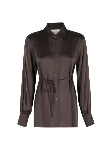 Talia koszula Semicouture wiązana brązowa