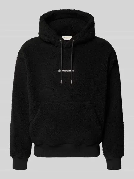 Bluza z kapturem z futerka z wyhaftowanym logo Jack & Jones czarna