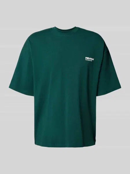 T-shirt z prążkowanym okrągłym dekoltem Review