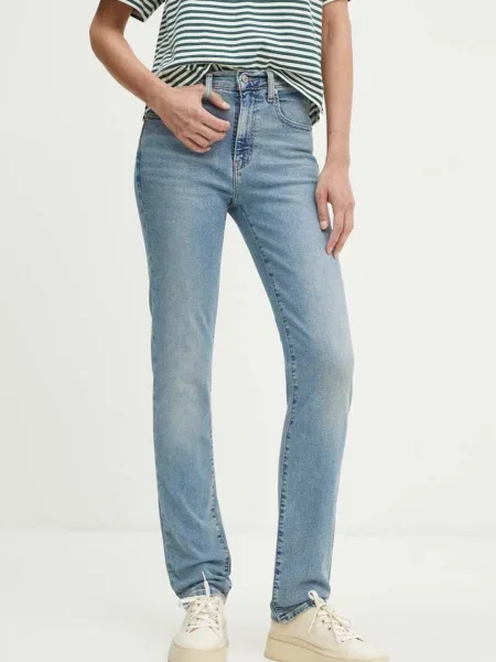 Levi's jeansy HIGH RISE STRAIGHT niebieski