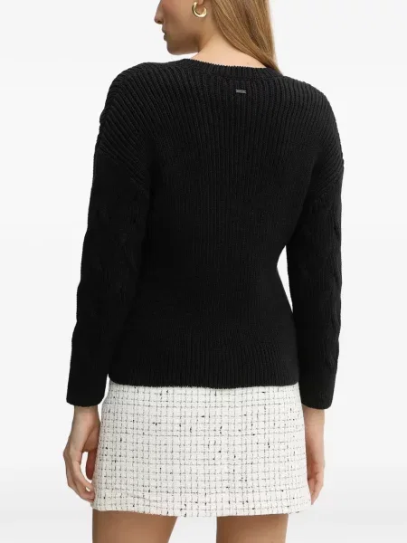 Pulover Armani Exchange cu decolteu în V negru