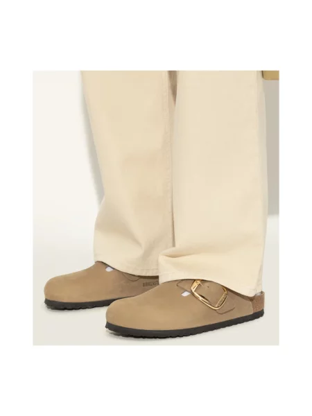 Birkenstock Obuwie Kobieta Beżowy 36 EU Zamsz Klapki `Boston Big Buckle` brązowe
